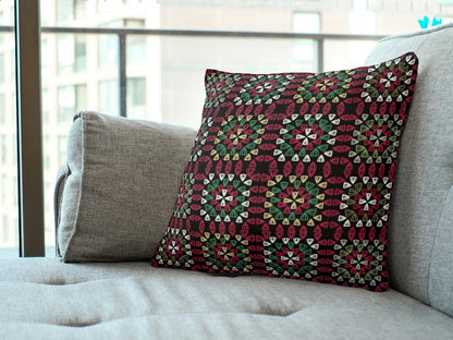 Ruby Tapestry Granny Squares Seamless Print