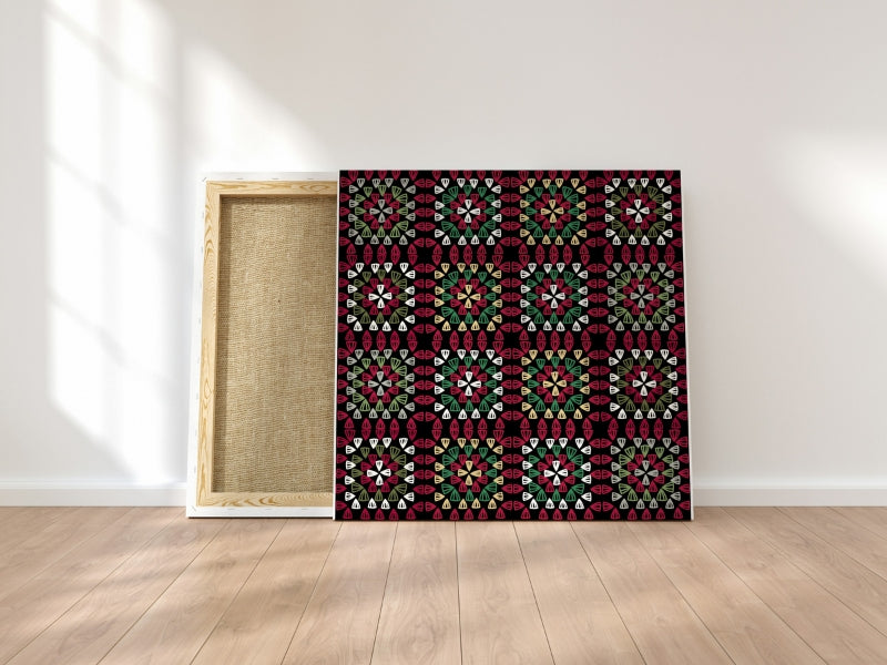 Ruby Tapestry Granny Squares Seamless Print