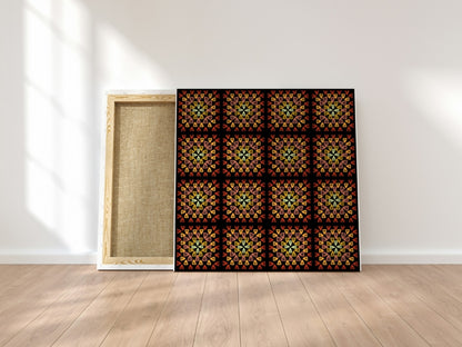 Rustic Granny Revival  Granny Squares Seamless Print
