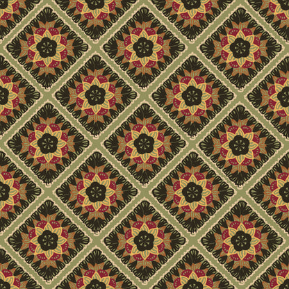 Rustic Mosaic Granny Squares Floral Seamless Print