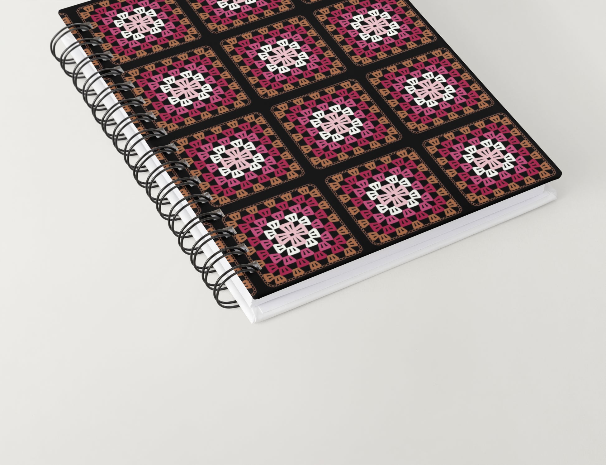 Rustic Rose Granny Squares Print