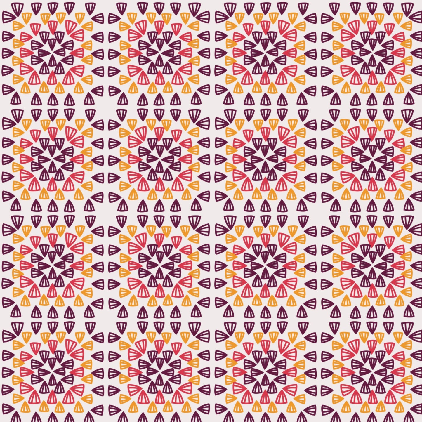 SUNSET BLOOM Granny Squares Seamless Print