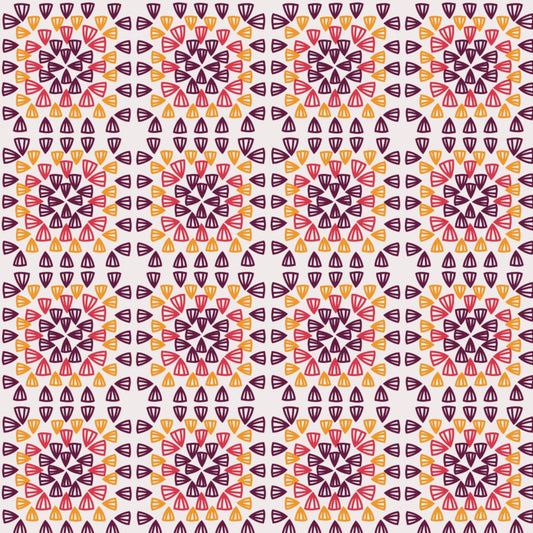 SUNSET BLOOM Granny Squares Seamless Print