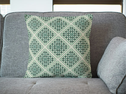 Sage Green Lattice Granny Square Seamless Print
