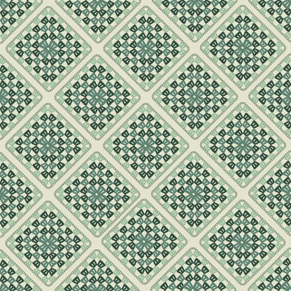 Sage Green Lattice Granny Square Seamless Print
