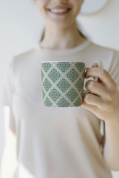 Sage Green Lattice Granny Square Seamless Print