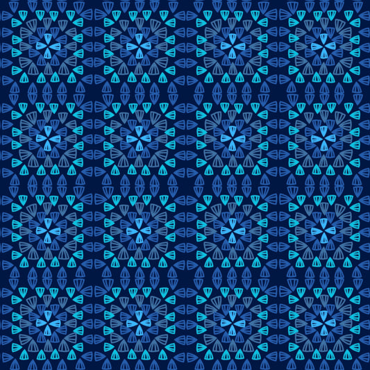 Sapphire Symphony Granny Squares Seamless Print