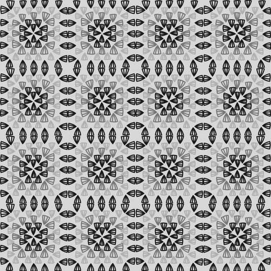 Silver Monochrome Granny Squares Seamless Print