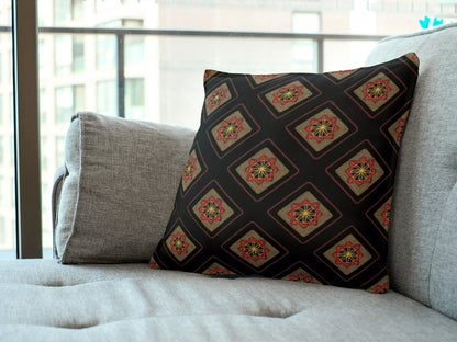 Solar Bloom Embroidery Floral Granny Squares Print