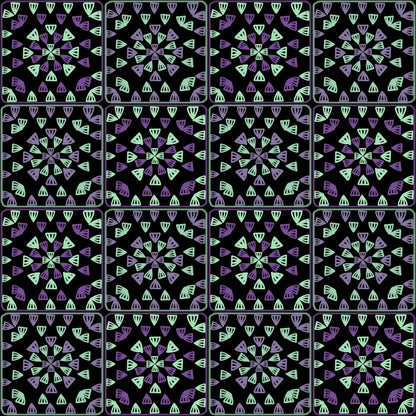 Solar Mint Floral Seamless Print