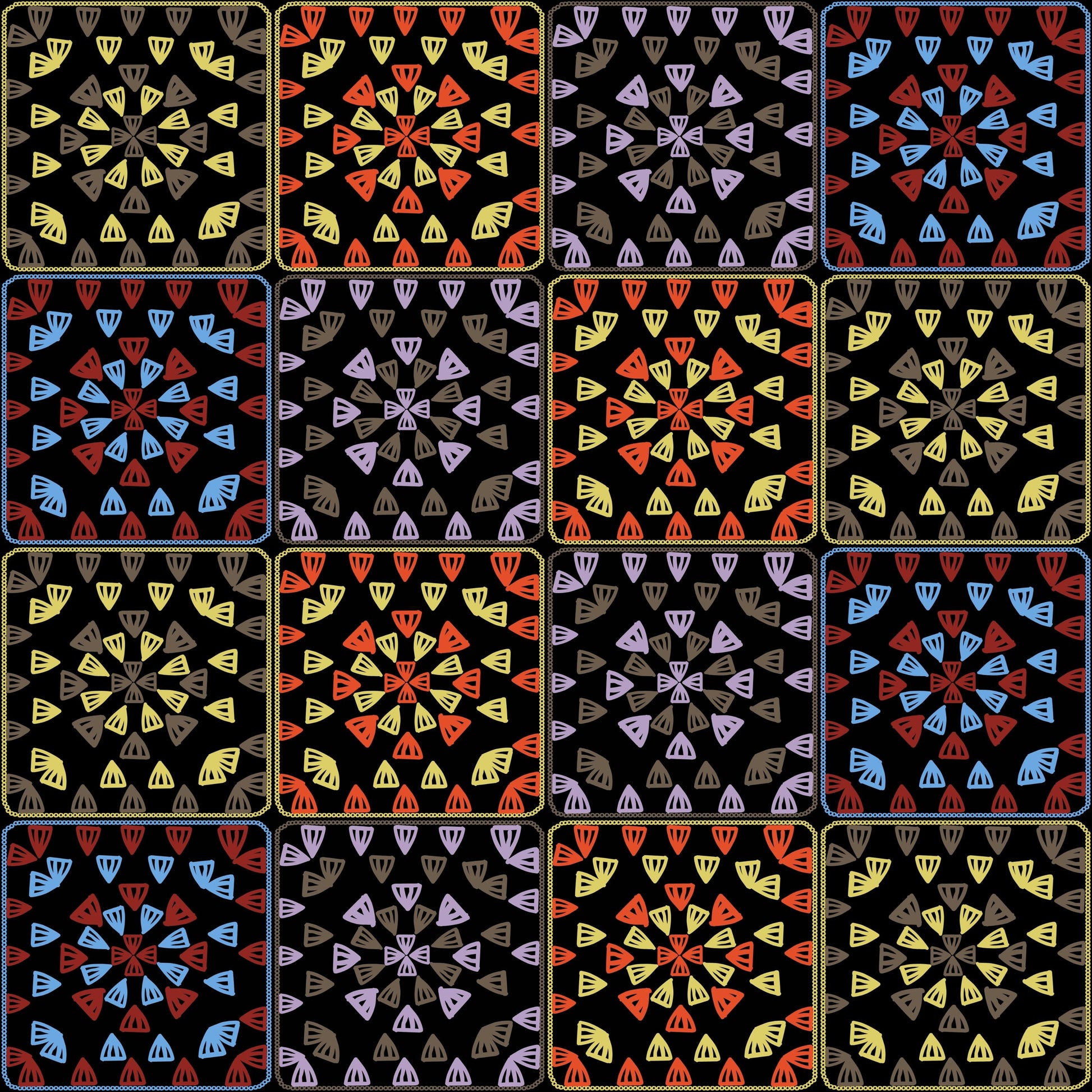 Solar Rainbow Floral Seamless Print