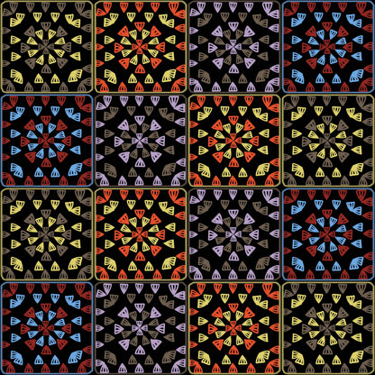 Solar Rainbow Floral Seamless Print