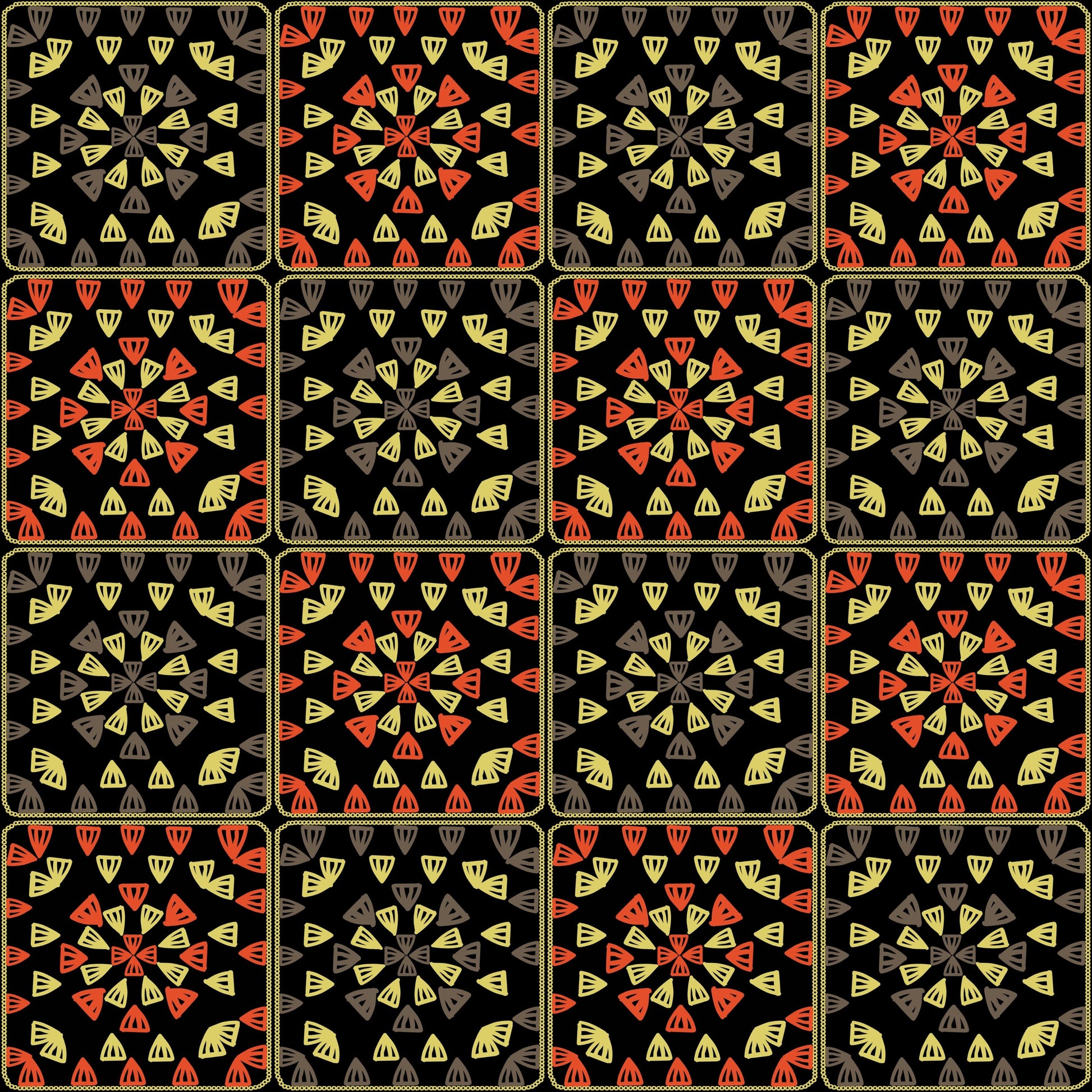 Solar Zest Floral Seamless Print