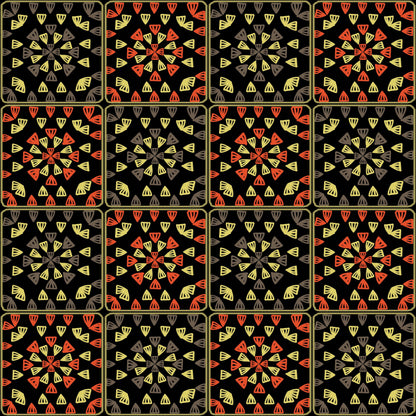 Solar Zest Floral Seamless Print