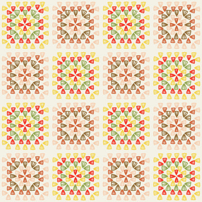 Spring Blossom Granny Squares Seamless Print