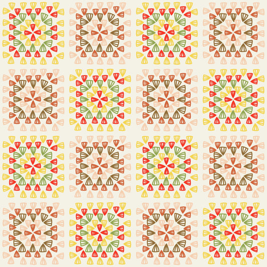Spring Blossom Granny Squares Seamless Print