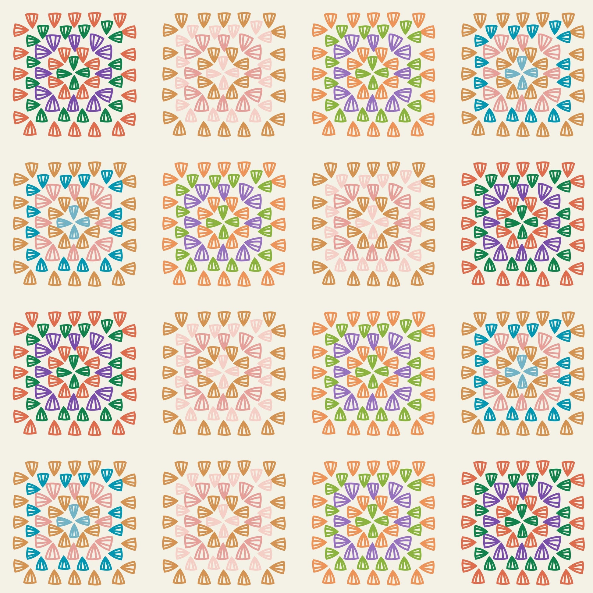Spring Radiant Tapestry Granny Squares Seamless Print