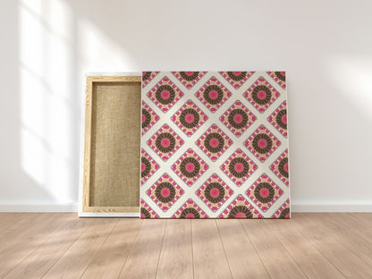 Spring Sunflowers Floral Granny Squares Seamless Print