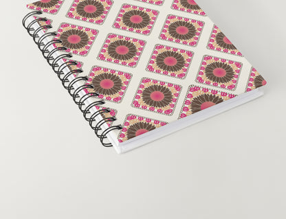 Spring Sunflowers Floral Granny Squares Seamless Print