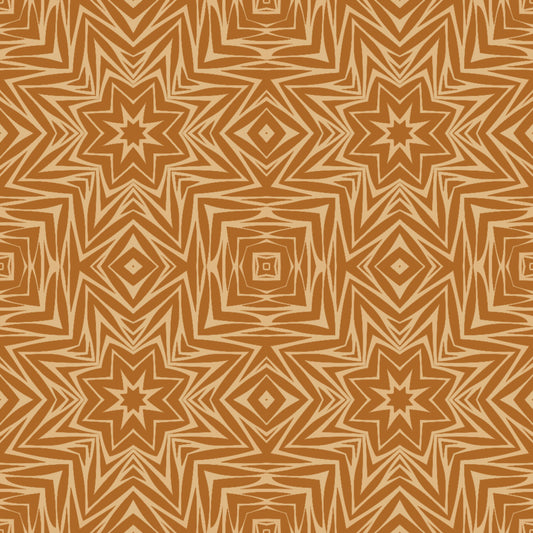 Starburst Latte Floral Granny Squares Seamless Print 