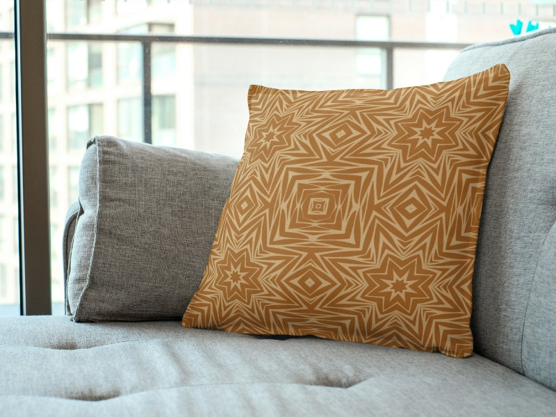 Starburst Latte Floral Granny Squares Seamless Print 
