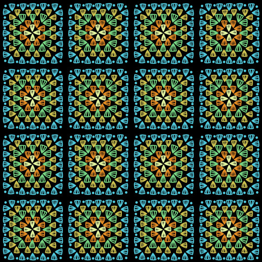 Sunlit Reef Granny Squares Print