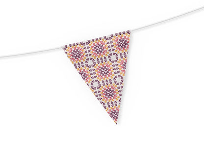 Sunset Bloom Granny Squares Seamless Print