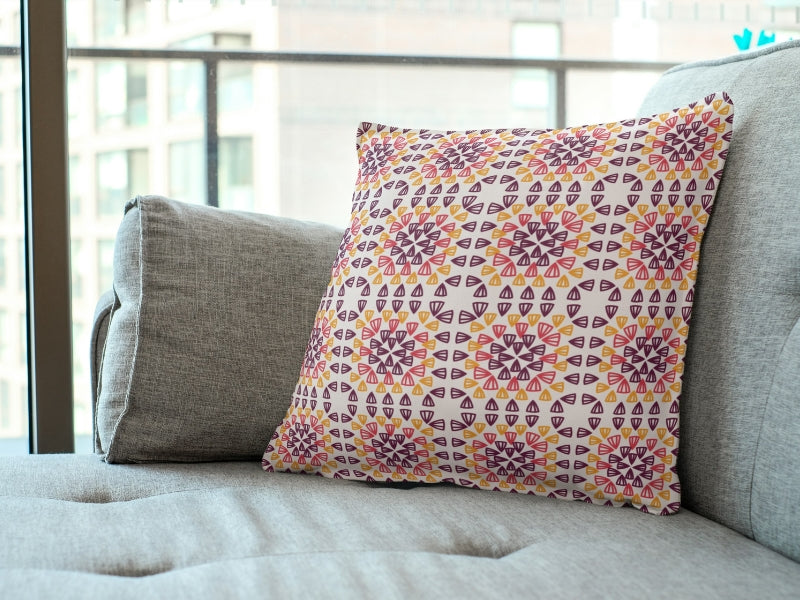 Sunset Bloom Granny Squares Seamless Print