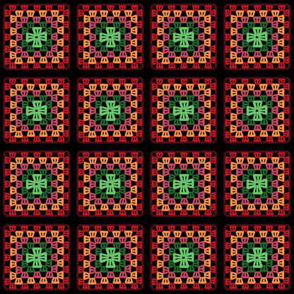 Sunstone Fire Granny Squares Print