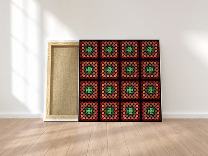Sunstone Fire Granny Squares Print