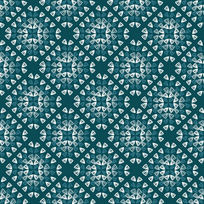 Teal Rose Granny Squares Seamless Print 
