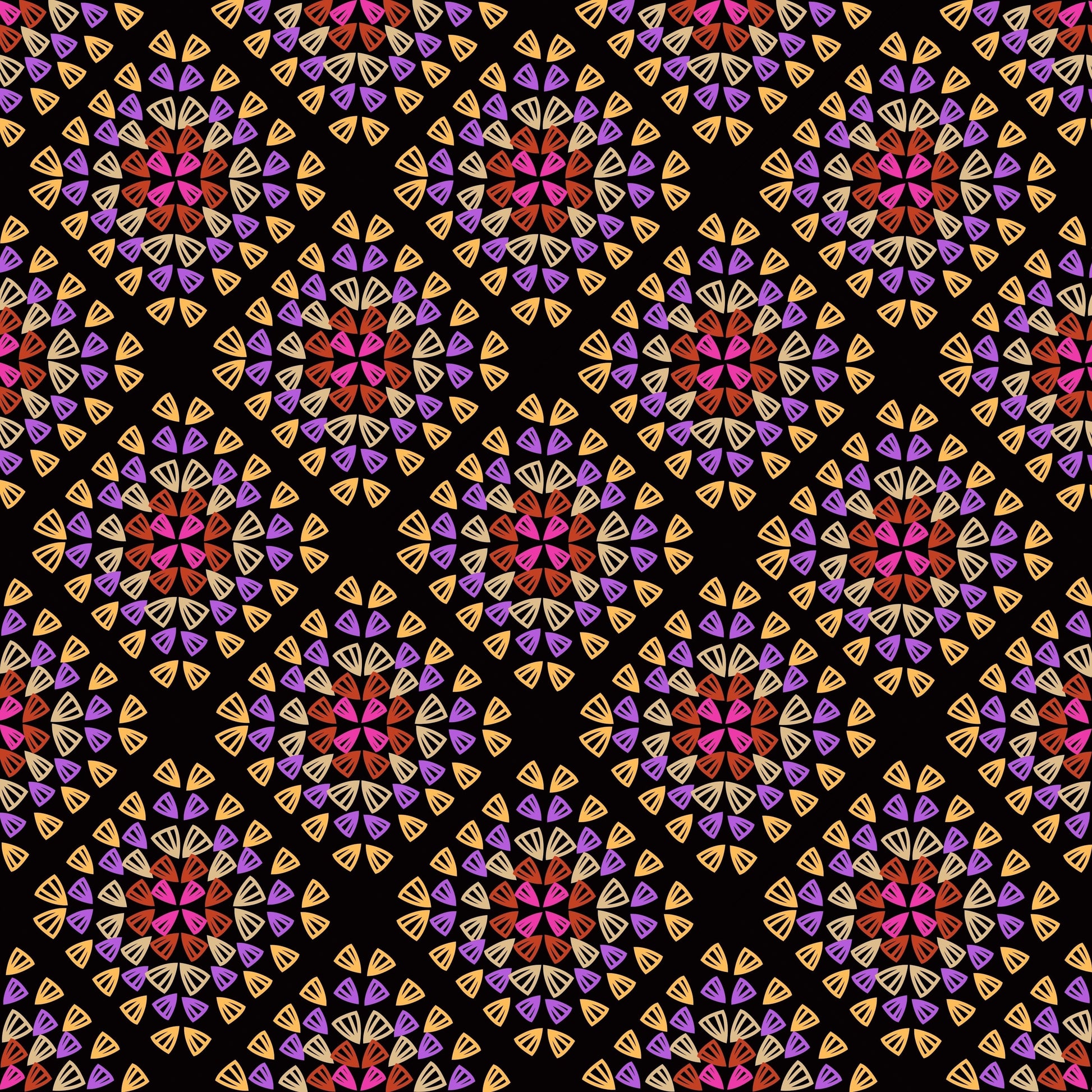 Tropical Lattice Granny Squares Seamless Print 