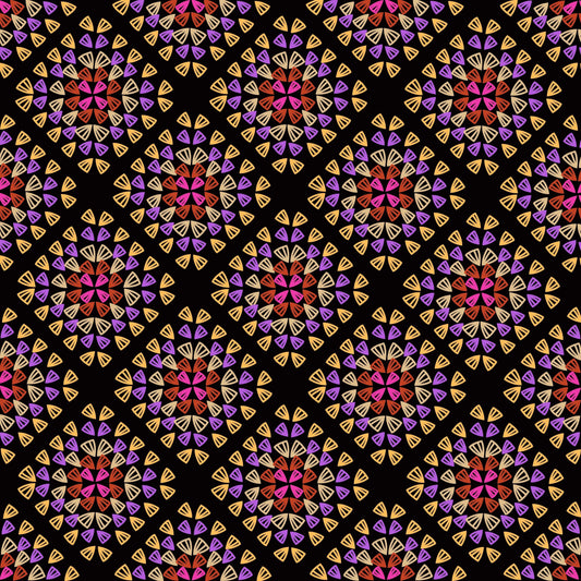 Tropical Lattice Granny Squares Seamless Print 