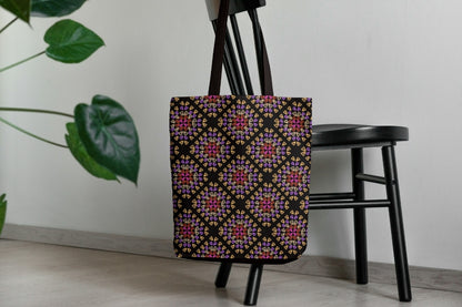Tropical Lattice Granny Squares Seamless Print 