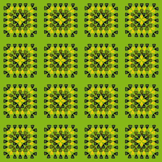 Tropical Lime Granny Squares Seamless Print 