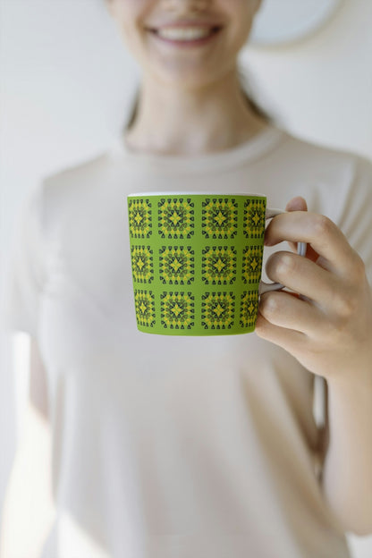 Tropical Lime Granny Squares Seamless Print 