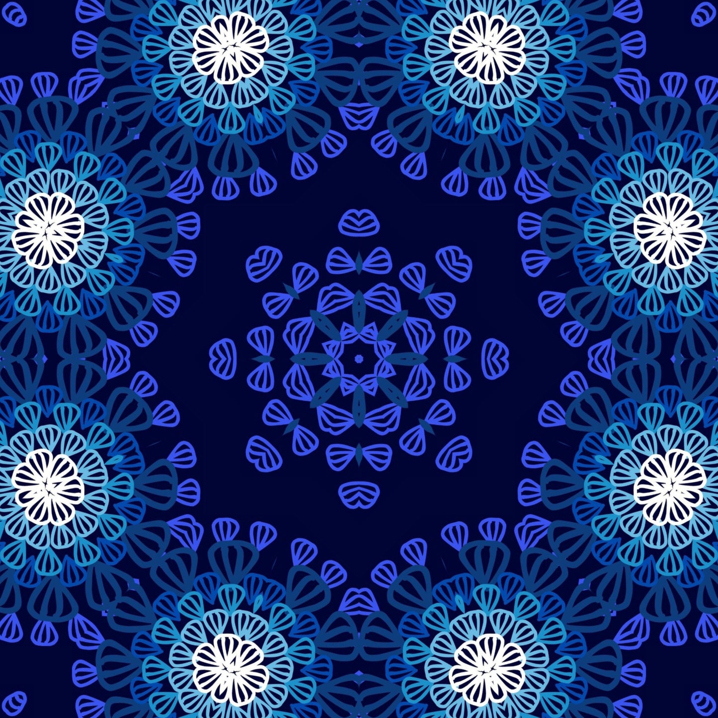 Twilight Mandala Floral Seamless Print
