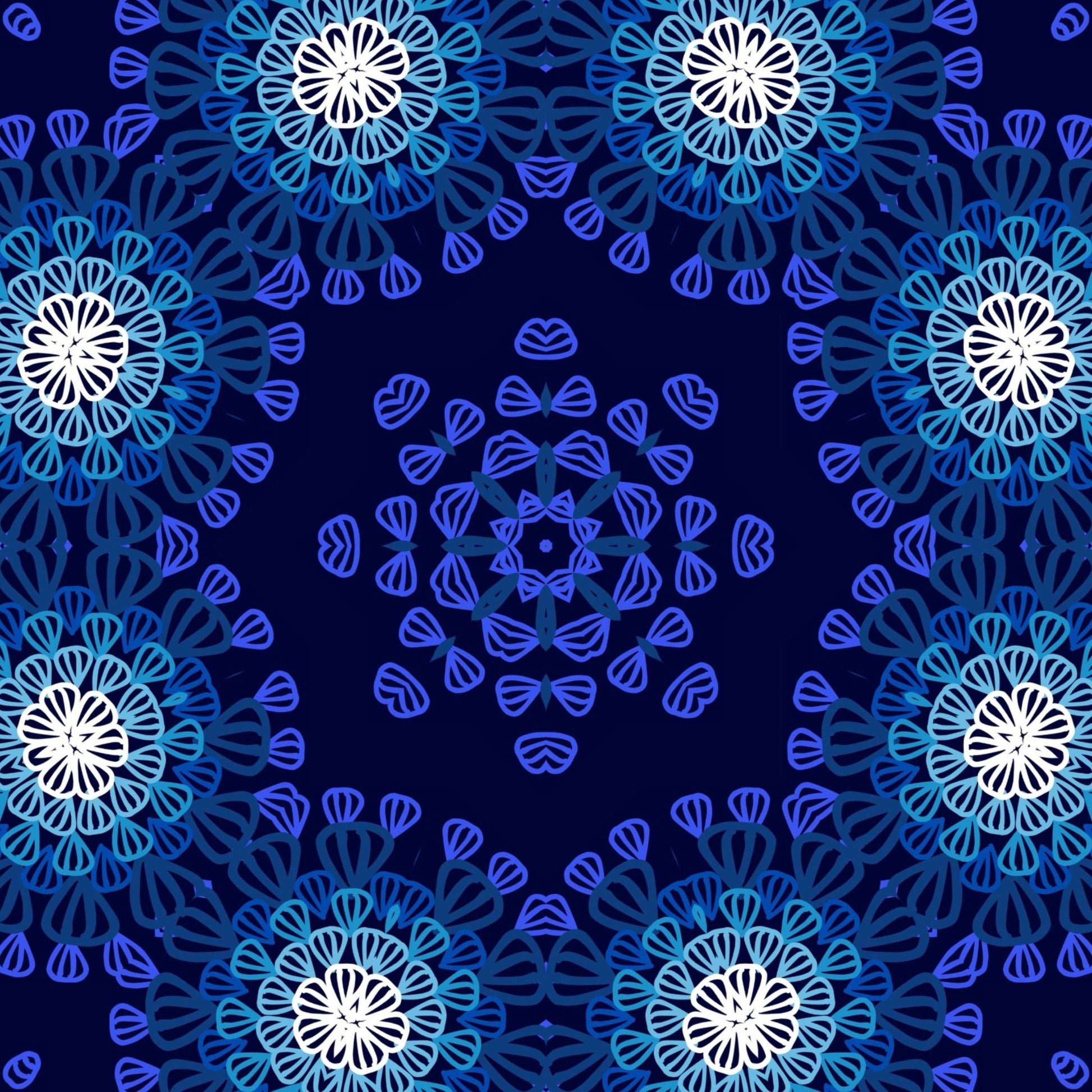 Twilight Mandala Floral Seamless Print
