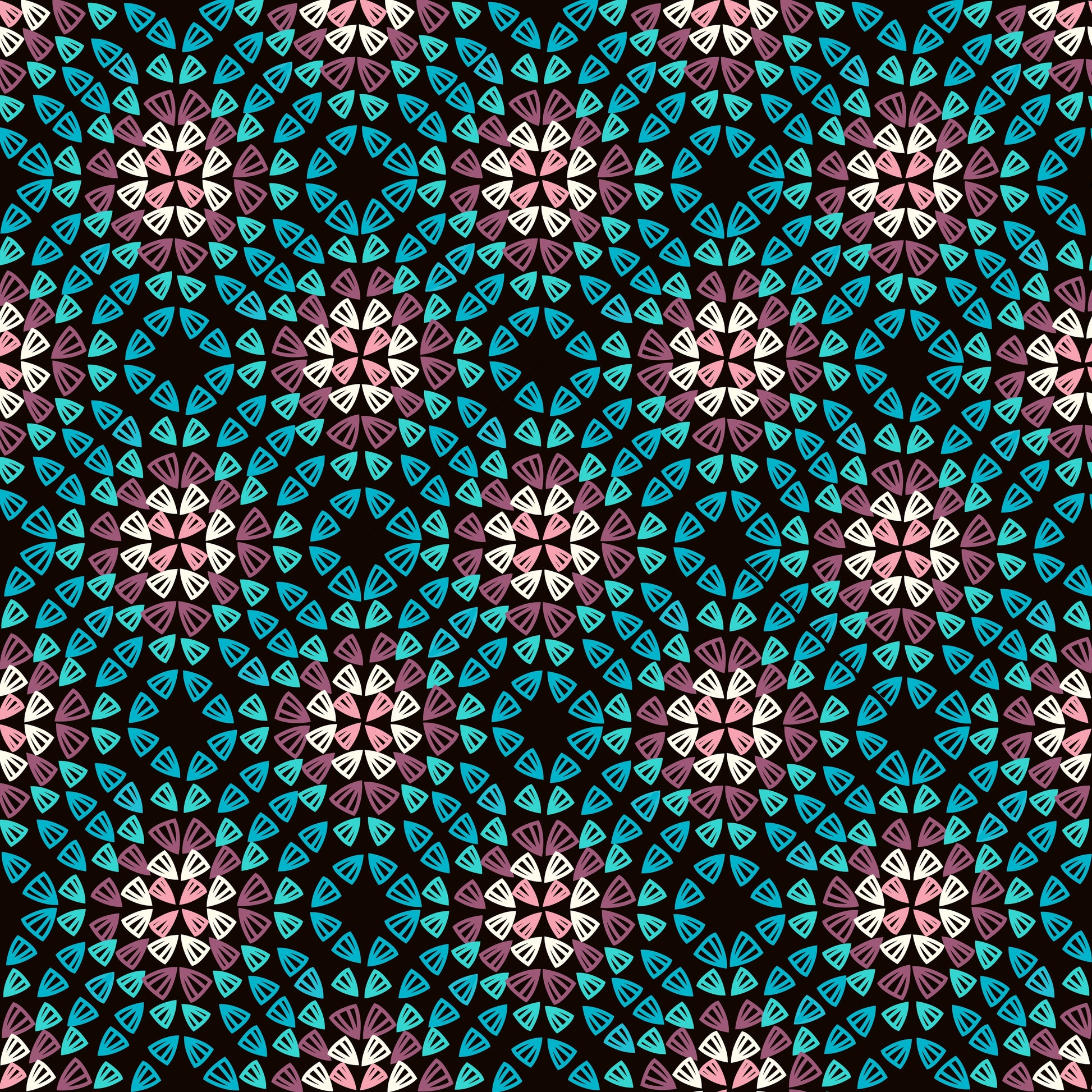 Crochet Granny Black GRD Lattice Turquoise