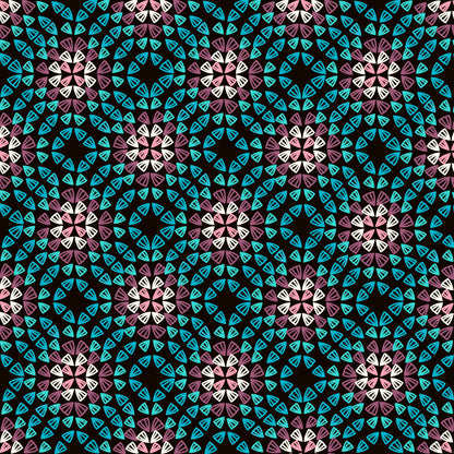 Crochet Granny Black GRD Lattice Turquoise
