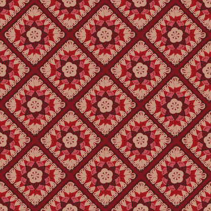 Velvet Rose Granny Squares Floral Seamless Print