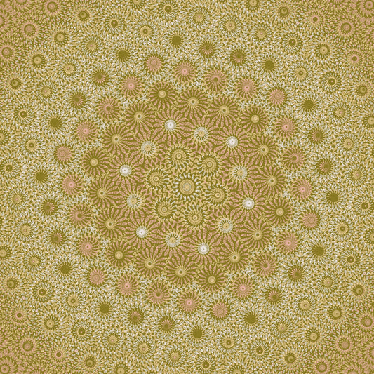 Vintage Golden Sun Freeform Pattern