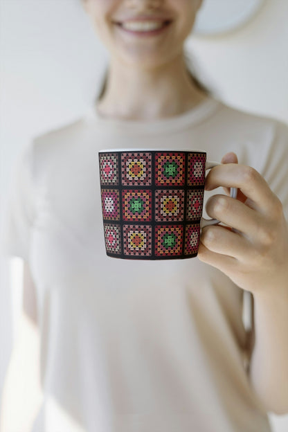 Vinyage Patchwork Granny Squares Seamless Print