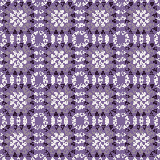 Violet Paisley Granny Squares Seamless Print