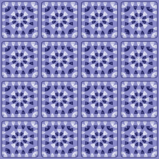 Violet Whisper Granny Squares Print