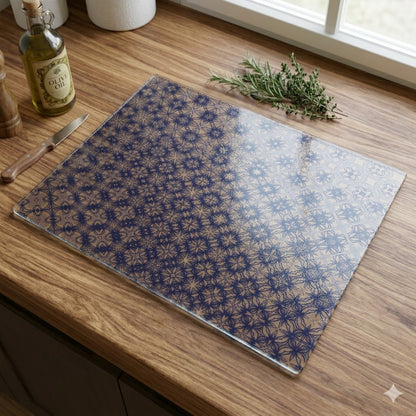 Indigo Lattice Seamless Pattern