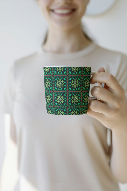 Emerald Elegance Granny Squares Seamless Print