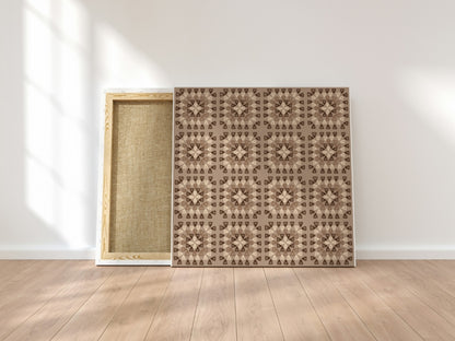 Warm Mocha Bloom Granny Squares Seamless Print
