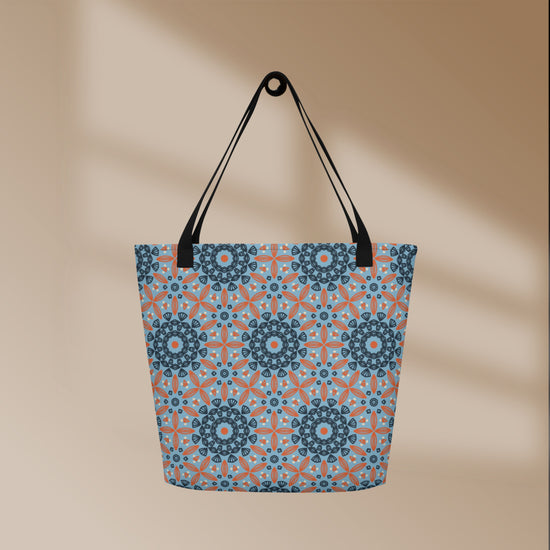 Crochet-Inspired Granny Squares Print Tote Bag