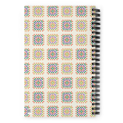 Soft Petal Harmony Crochet Print Spiral Notebook Journal